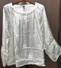 Women's top jacquard fabric round neck lantern sleeve blouse elegant and beautiful