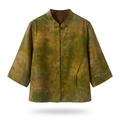 New Chinese-style Landscape Jacquard Frog Button Top