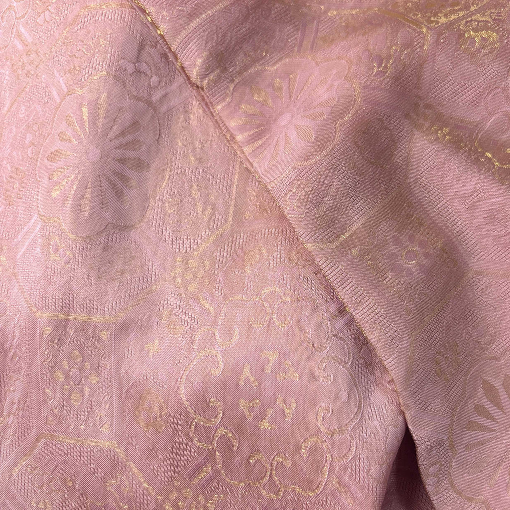 New Chinese-style Women's Pink Jacquard Brocade Dress Improved Traditional Midi Dress