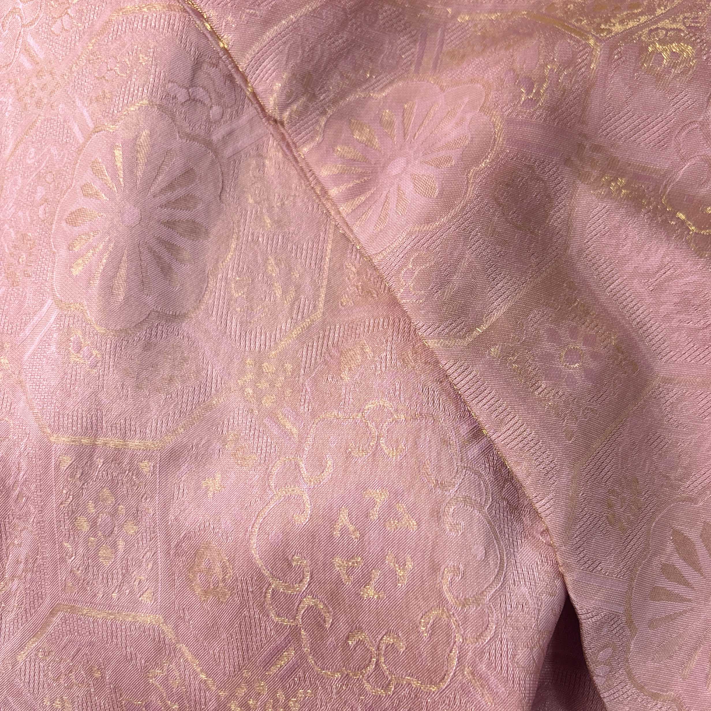 New Chinese-style Women's Pink Jacquard Brocade Dress Improved Traditional Midi Dress