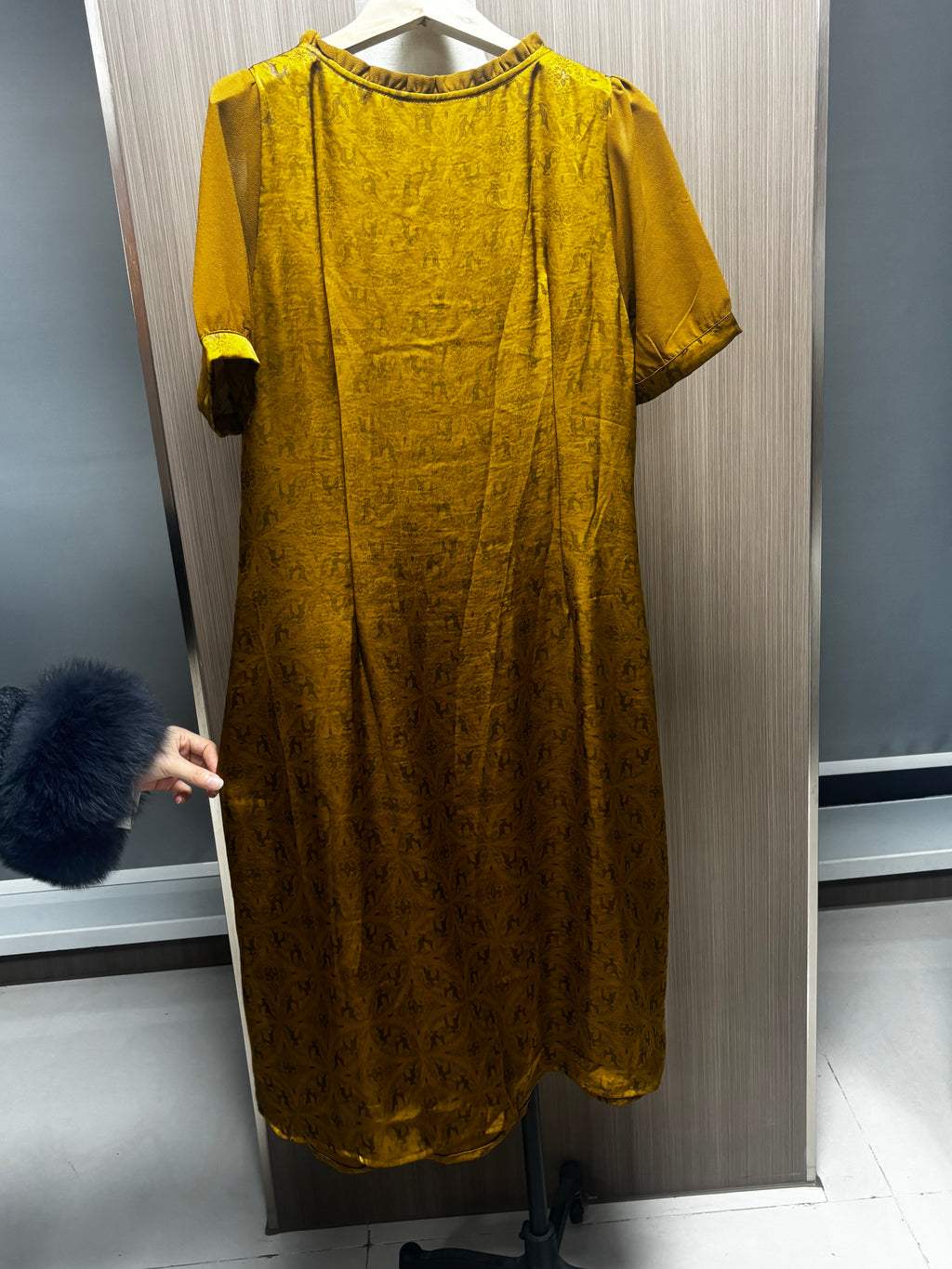 Women's Dress Yellow Printed Slimming Dress Summer Cool and Breathable