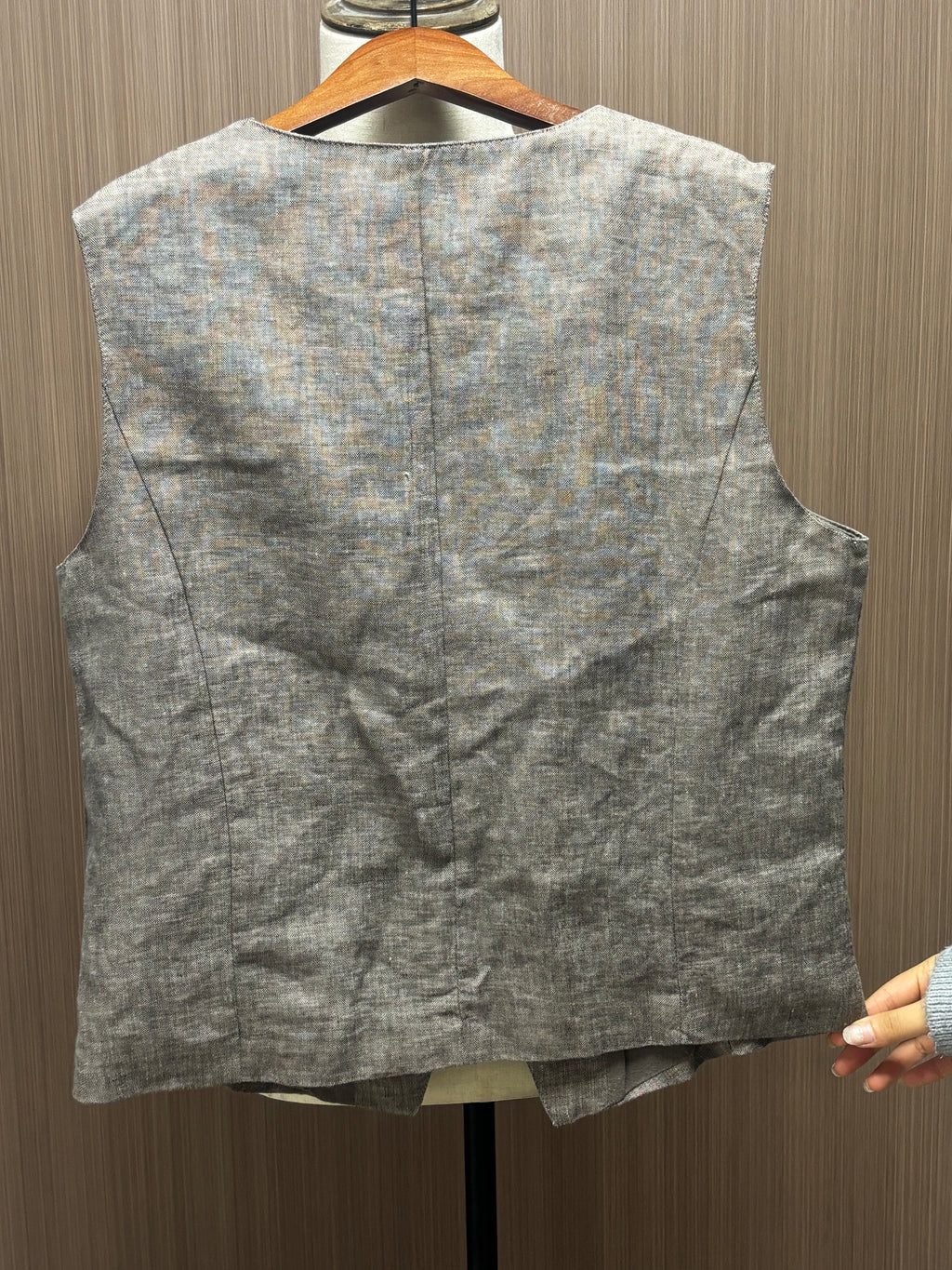 Women's Top High-End Linen Vest V-Neck Waistcoat Summer Thin Style