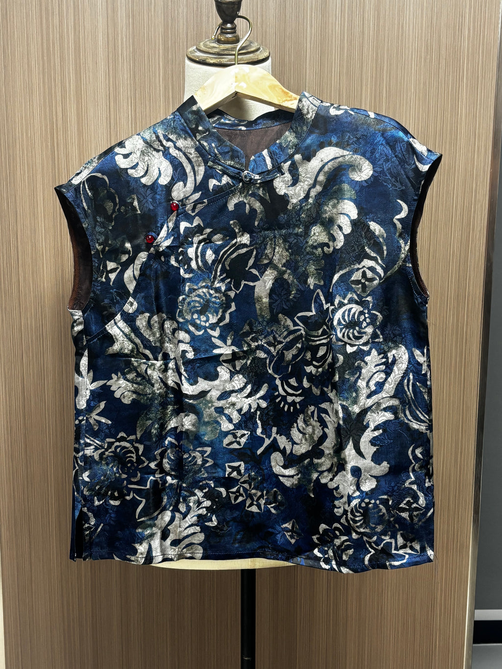 Women's Top Sleeveless Vest Mulberry Silk Printed Shirt Summer Thin Style