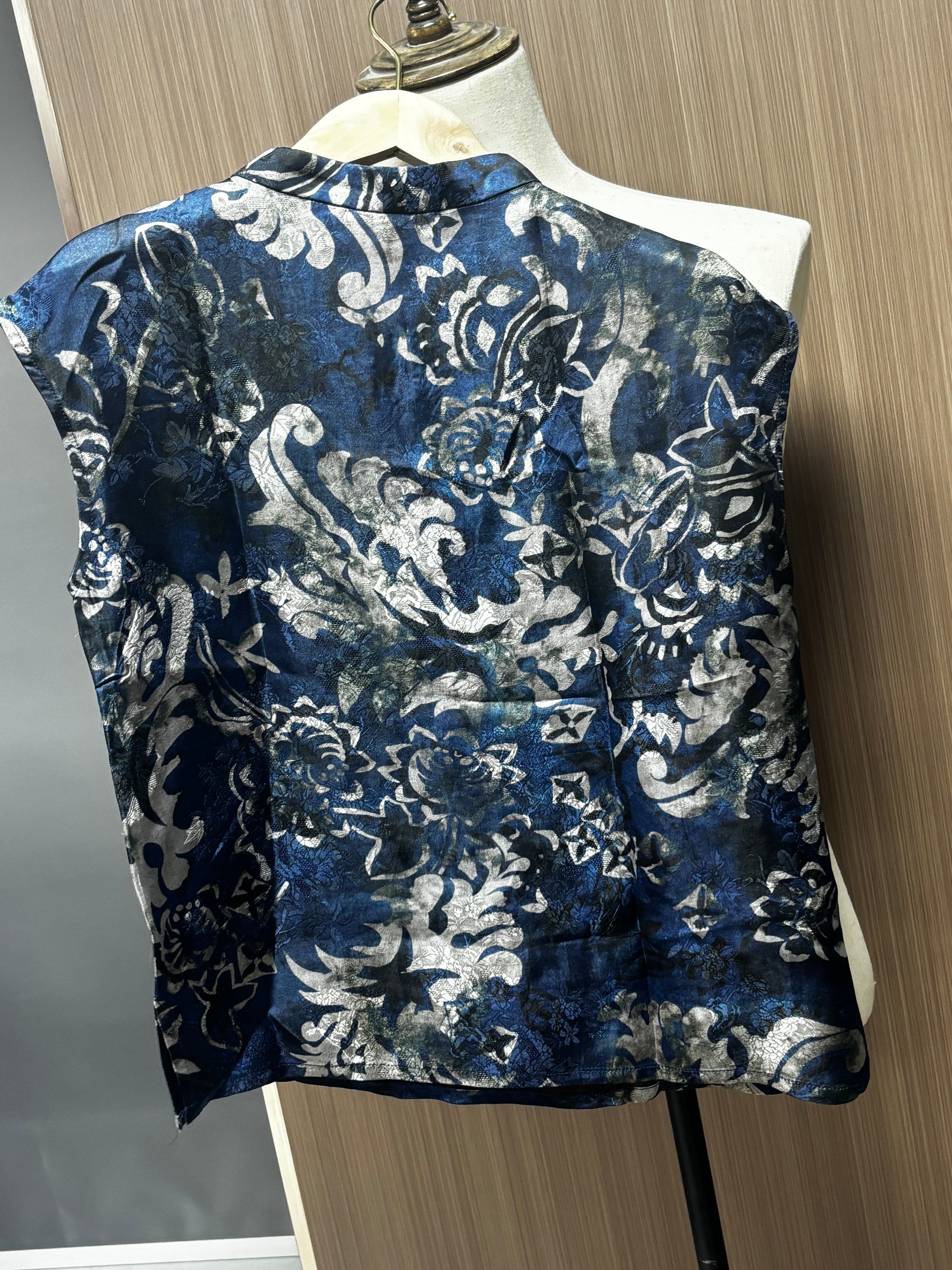 Women's Top Sleeveless Vest Mulberry Silk Printed Shirt Summer Thin Style