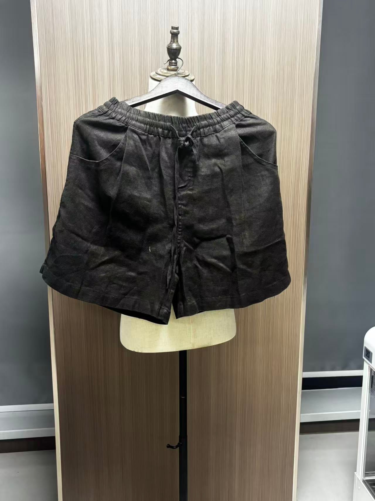 Women's Shorts Cotton and Linen Skin-Friendly Shorts Elastic Waist Summer Casual