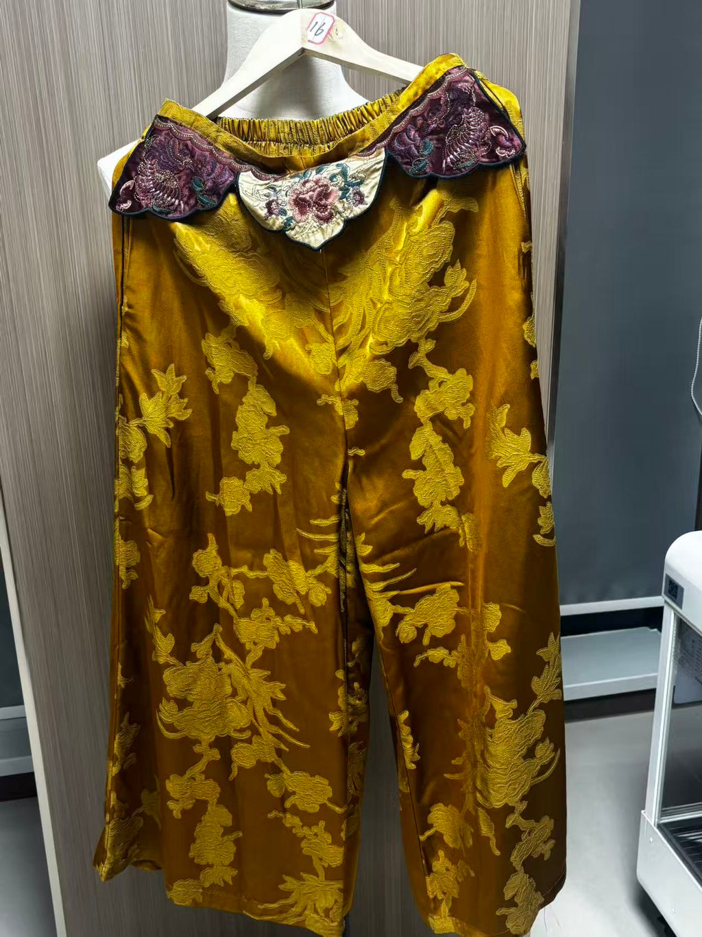 Women's Pants Slim Straight-Leg Pants Elastic Waist Embroidery at Waist Casual Pants