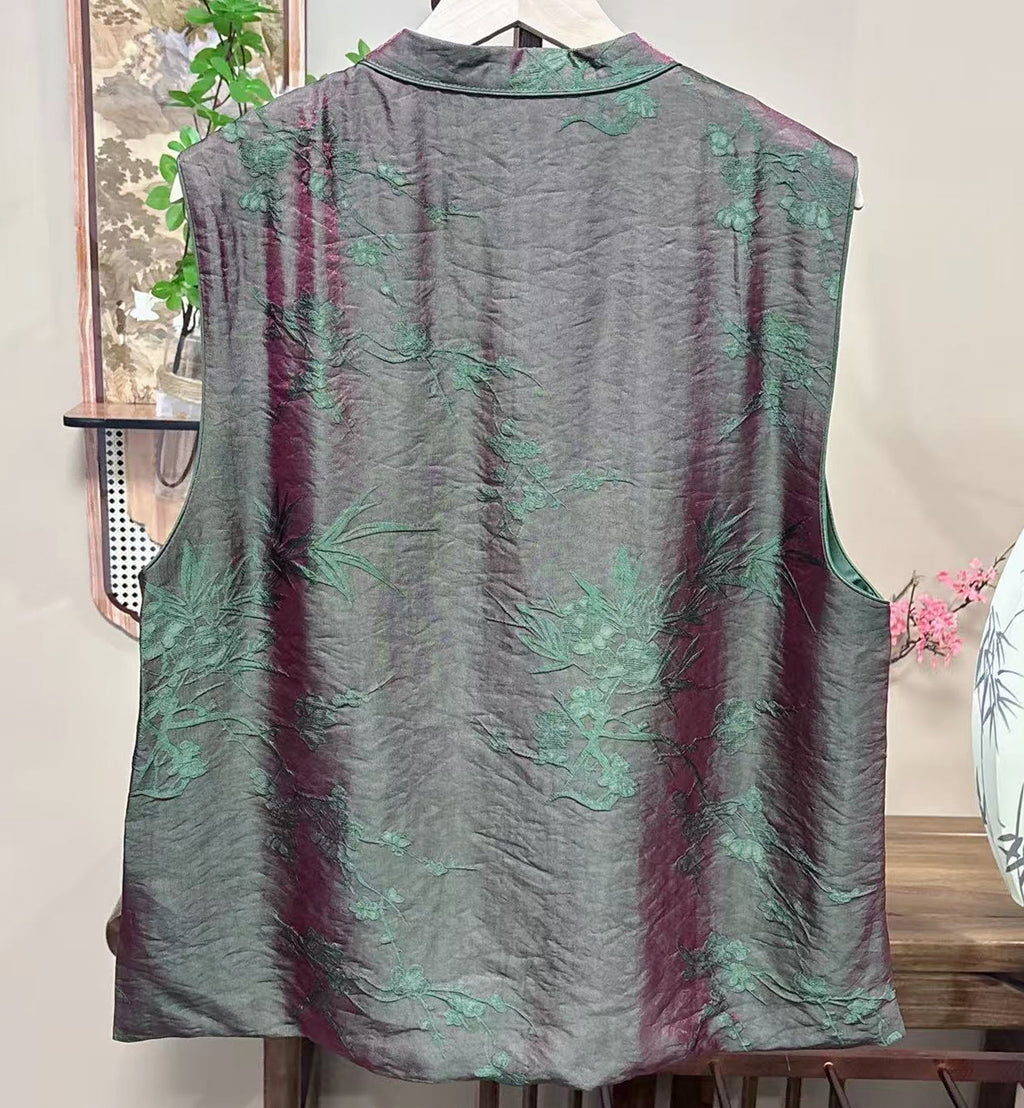 New Chinese-style Plum Bamboo Jacquard Vest