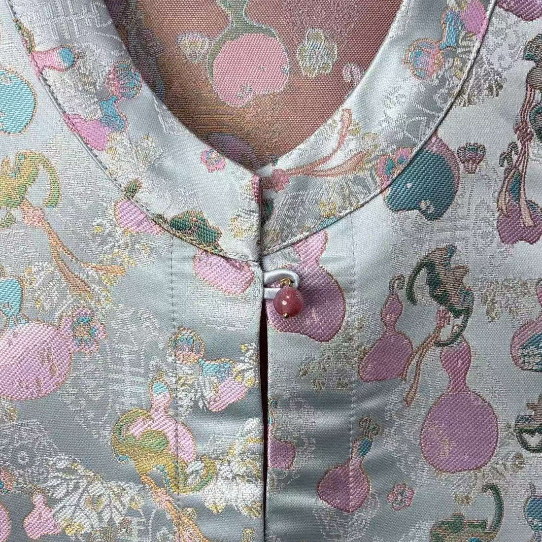 New Chinese-style Pink Gourd Jacquard Vest