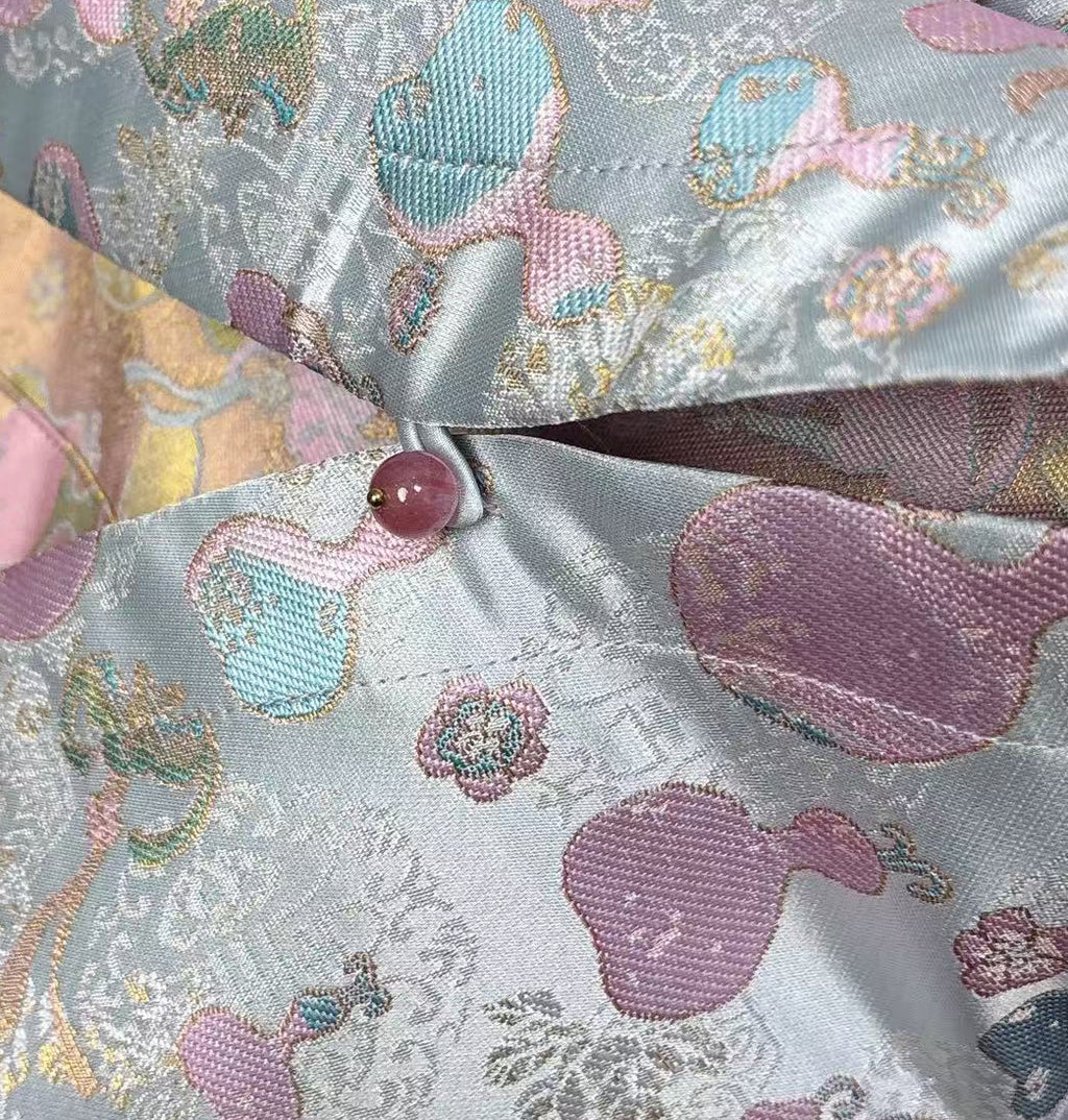 New Chinese-style Pink Gourd Jacquard Vest