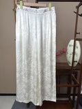 New Chinese-style Off-White Jacquard Wide-Leg Pants