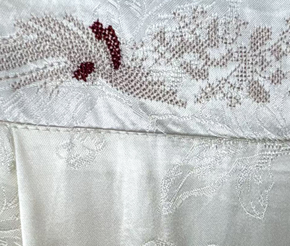New Chinese-style Off-White Jacquard Wide-Leg Pants