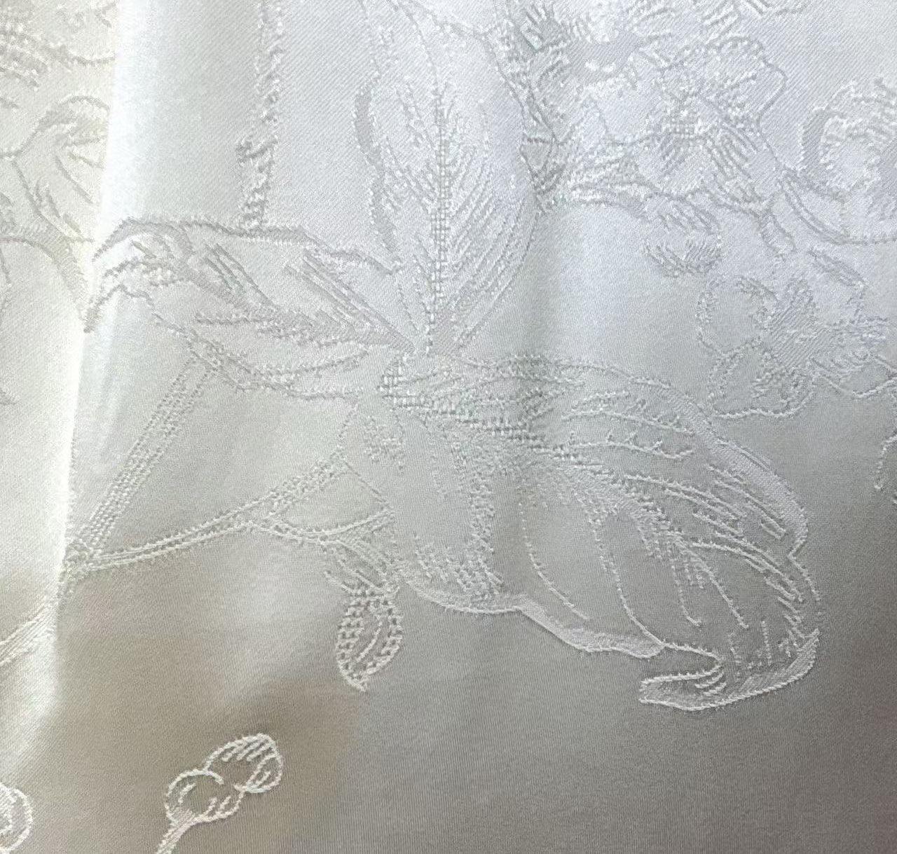 New Chinese-style Off-White Jacquard Wide-Leg Pants