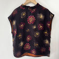 New Chinese-style Black Floral Jacquard Chinese Sleeveless Top