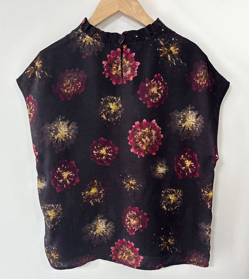 New Chinese-style Black Floral Jacquard Chinese Sleeveless Top