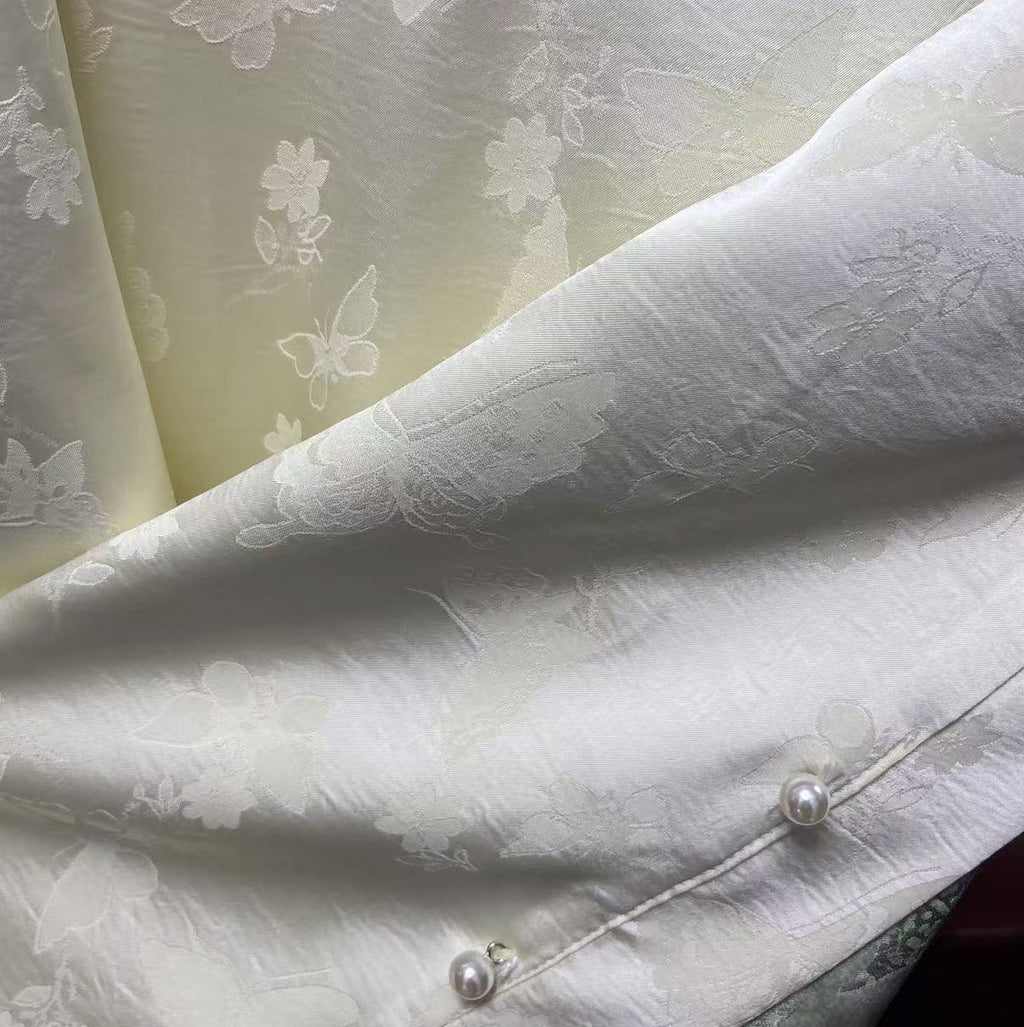 New Chinese-style Light Green Butterfly Embroidered Chinese Vest
