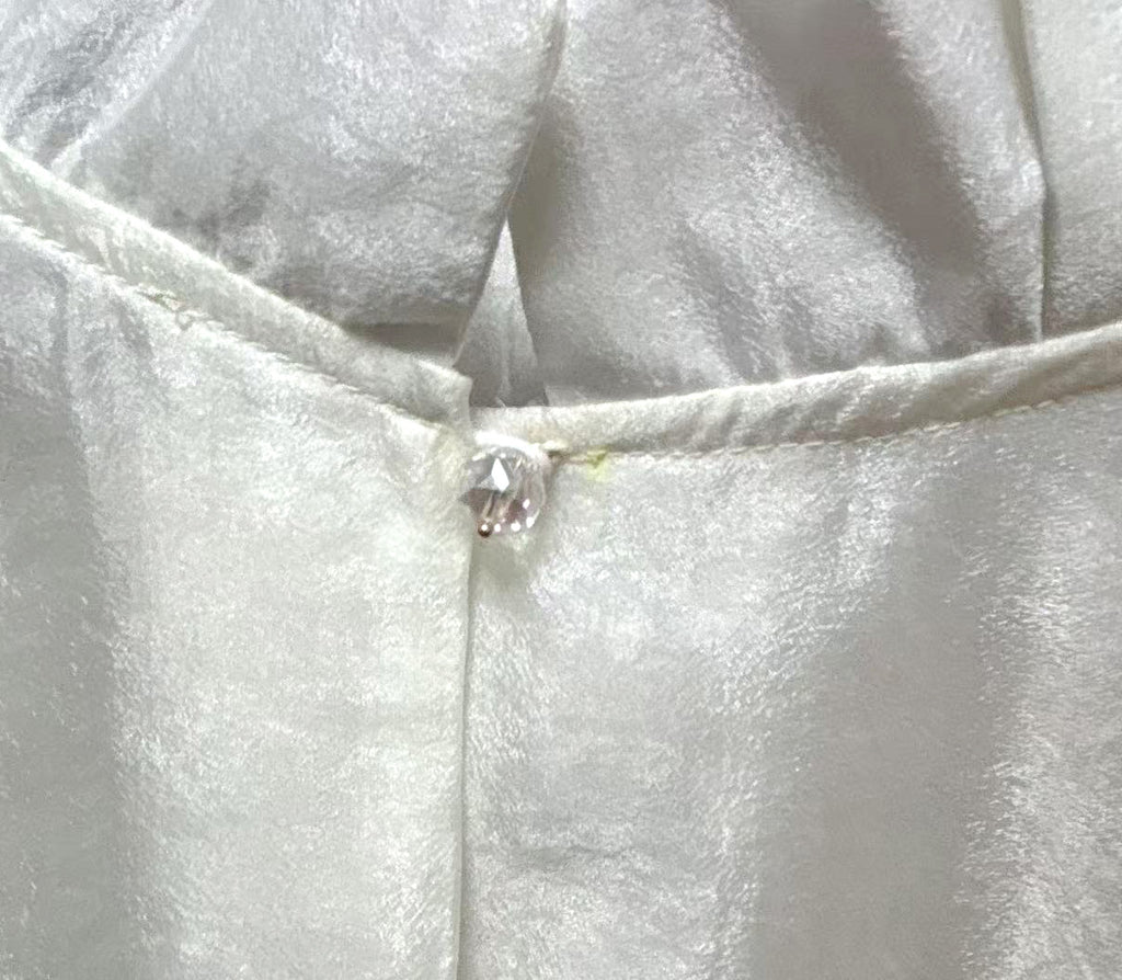 New Chinese-style White Butterfly Embroidered Stand Collar Blouse