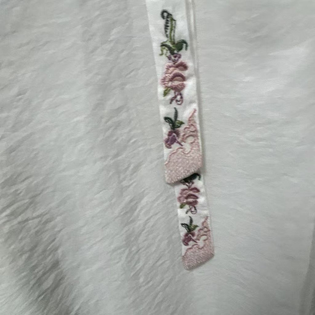 New Chinese-style White Embroidered Chinese Wide-Leg Pants