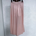 New Chinese-style Satin Wide Leg Pants Two Colors High Waist Flowy Trousers