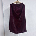 New Chinese-style Jacquard Skirt Ruffle Hem Elastic Waist Midi Skirt