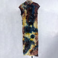 New Chinese-style Tie-Dye Floral Qipao Dress Stand Collar Frog Button Midi Dress