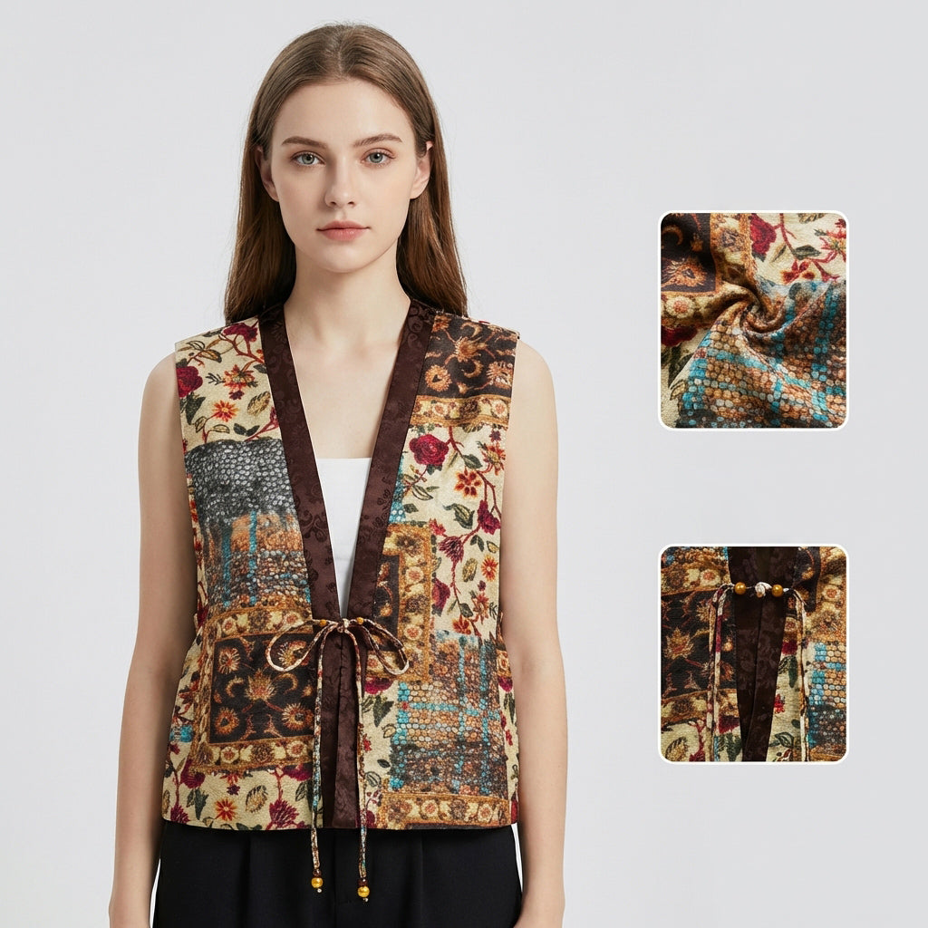 Ethnic Style Retro Printed Vest