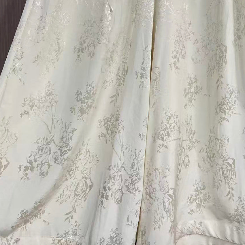 New Chinese-style High-Waisted Draped Satin Trousers