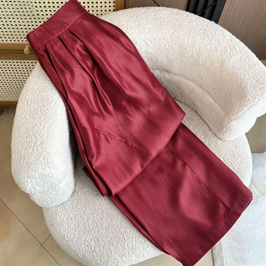 Women's long pants, summer wide-leg pants, elastic waist, cool and breathable