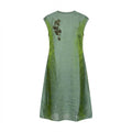 New Chinese-Style Hand-Beaded Ombre Green Midi Dress