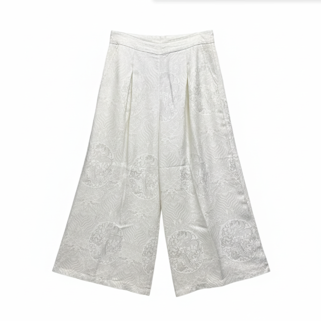 New Chinese-Style Dragon Pattern Jacquard Wide-leg Pants