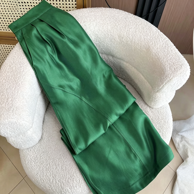 Women's long pants, summer wide-leg pants, elastic waist, cool and breathable