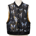 Women's top Tencel vest Blue butterfly tank top Sleeveless jacket