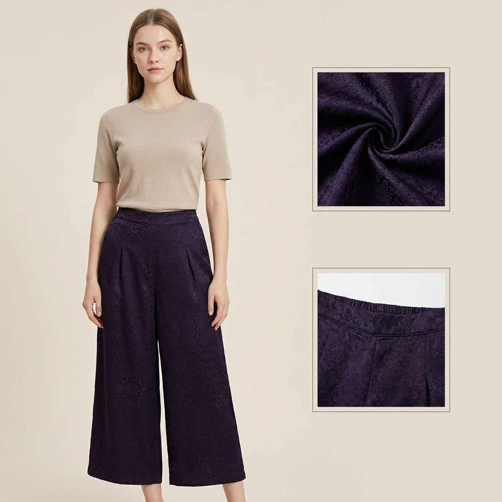 New Chinese-Style Dark Pattern Jacquard Wide-leg Pants