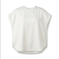 Rose jacquard satin women's top sleeveless round neck chiffon blouse