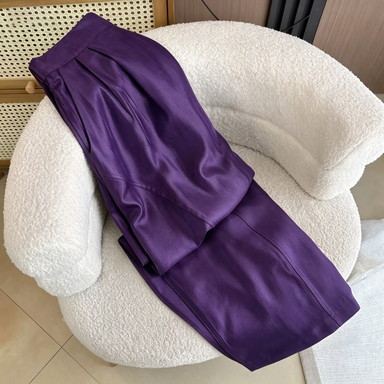 Women's long pants, summer wide-leg pants, elastic waist, cool and breathable