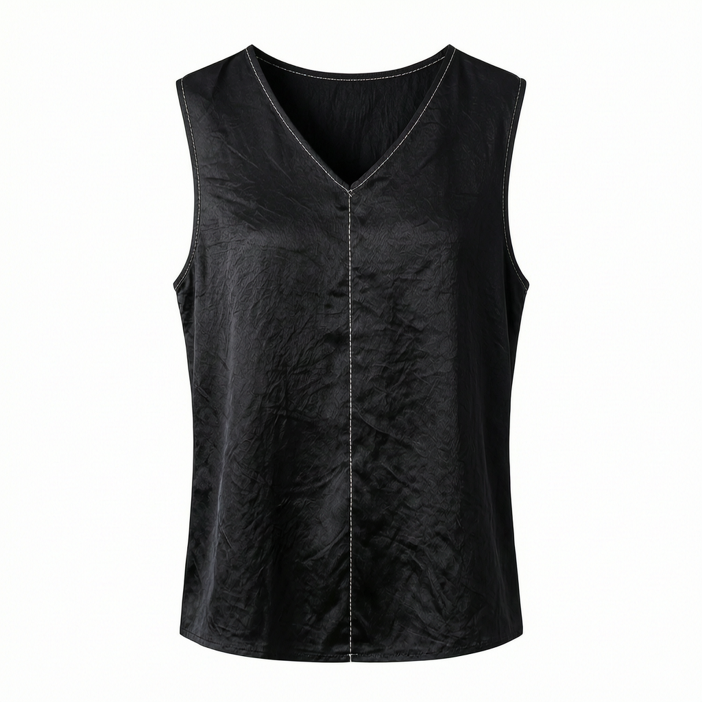 New Chinese Style V-neck Sleeveless Tank Top
