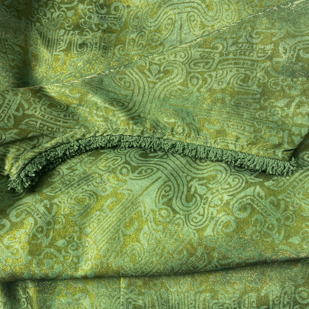 New Chinese-style Green Jacquard Dress Loose Straight Midi Dress