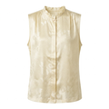 Off-White Floral Jacquard Sleeveless Blouse