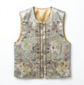 Women's Top Heavywork Phoenix Embroidery Mulberry Silk Vest Pearl Buttons