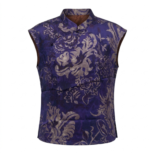 Luxury Xiangyunsha Floral Embroidery Vest, Elegant Commute Chinese Style Outerwear