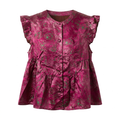New Chinese-style Women's Top Sleeveless Short Style Rose Red Rose Pattern Cool Silk