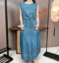 New Chinese-style Tie Waist Sleeveless Dress