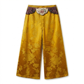 Women's Pants Slim Straight-Leg Pants Elastic Waist Embroidery at Waist Casual Pants