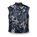 Women's Top Sleeveless Vest Mulberry Silk Printed Shirt Summer Thin Style