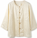 New Chinese-style Jacquard Round Neck 3/4 Sleeve Blouse