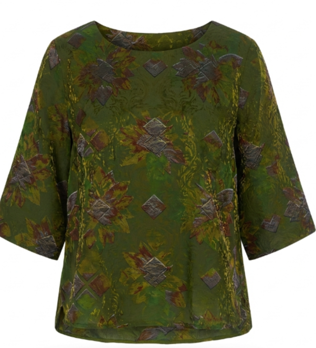 New Chinese-style Vintage Jacquard 3/4 Sleeve Top