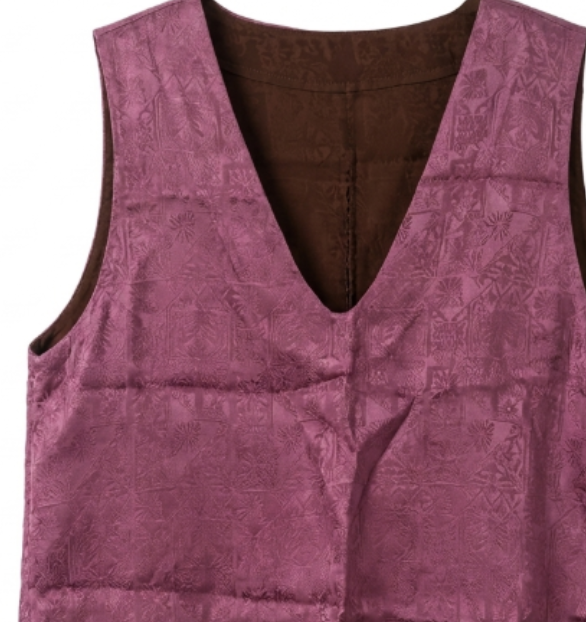 New Chinese-style Dusty Purple Jacquard V-neck Vest