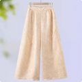 New Chinese-StyleLuxury Champagne Gold Glossy Wide-Leg Pants