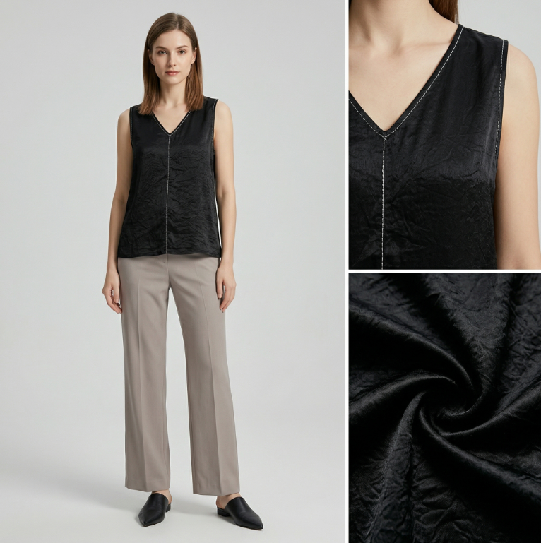 New Chinese Style V-neck Sleeveless Tank Top