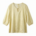 New Chinese-style women's top, silk blouse, summer mid-sleeve shirt