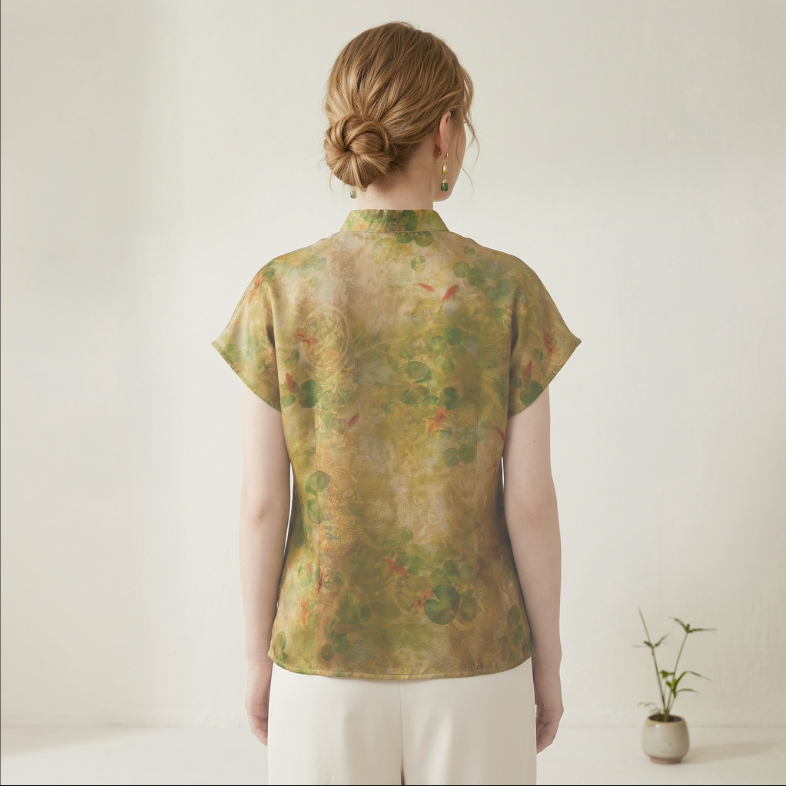 New Chinese-styleWomen's Top, Flutter Sleeve Cardigan, Summer Cool, Thin Short Sleeve